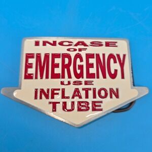 Great American Products Vintage Pewter Belt Buckle Emergency Inflation Tube 2005